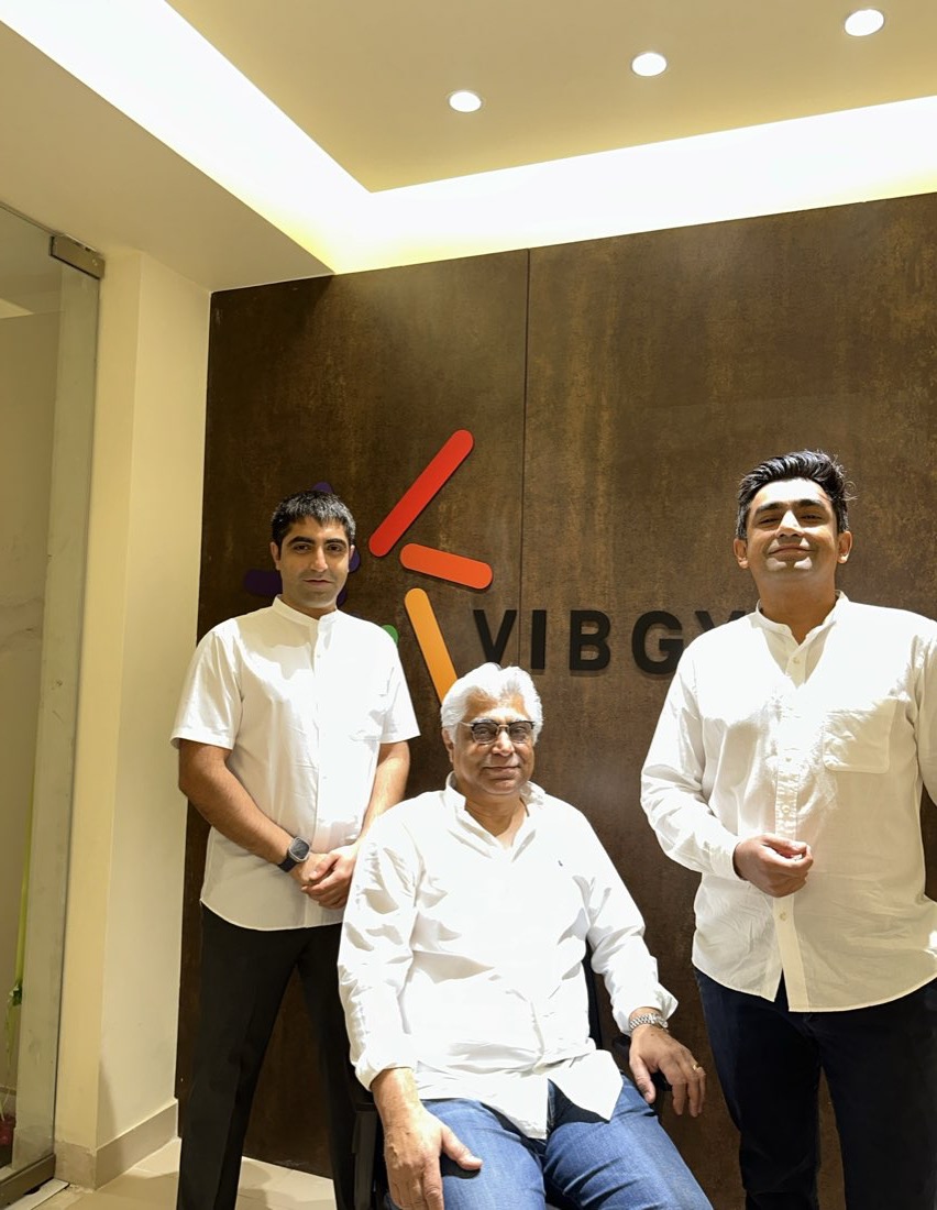 Sunil, Viraj and Ishaan Gadhoke at the Vibgyor Energy office in New Delhi